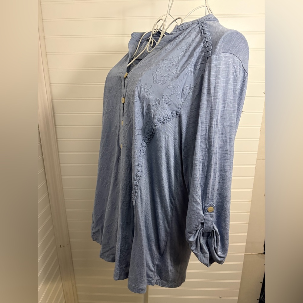 Democracy- Light Denim Blue Colored Button-Down Shirt - Picture 4 of 5